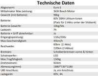 TB-F10/ Tinbot Elektroroller weiß, rot, schwarz oder grau matt, 3KW Bosch Radnabenmotor, Euro5, 98kg mit Batterie 60V/ 28AH/ 1,7kWh, Zweitakku möglich, 45km/h, 60km (120km) Reichweite, ohne Überführungskosten