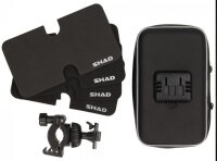 X0SG70M-72015/ 6,6" Smartphone Spiegelhalterung/ Tasche bis 6,6", wasserabweisend, Kugelgelenk, mit Reißverschluß und Folienfenster
