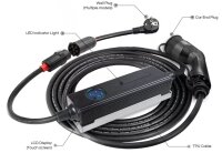 BE-PCD050/ Mobiles 32A 3-Phasen AC E-Auto Ladegerät mit 6-fach Adapter Steckersortiment, Typ2 Ladestecker, IP66,Touch- Display, Ladestrom 6A-32A, RCD TypA+ 6mA, Timer, im Koffer