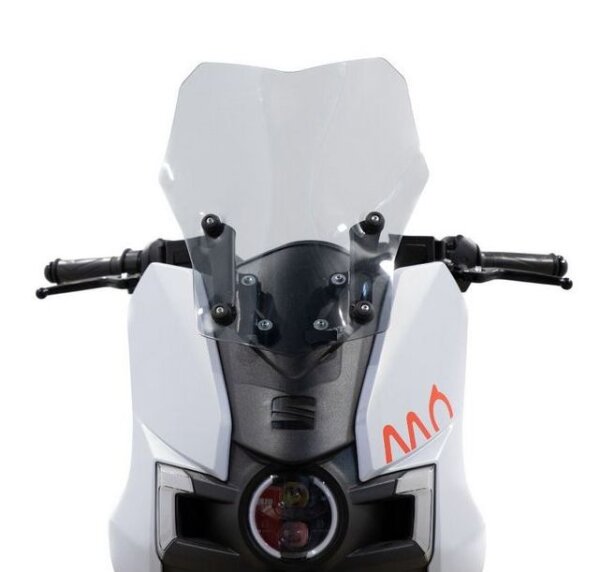 4340FC+A851/ Silence S01 Windschild halb hoch, Farbe getönt (smoke) inkl. Montageset für S01/MO, H=415mm x B=385mm