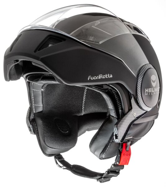 Der neuartige FuoriRotta Full Jethelm, Größe. XL, Norm: ECE 22.05, Farbe anthrazit, Pinlock und Bluetooth Vorbereitung, inkl. Sonnenvisier