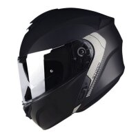 Klapphelm Storm SV mit integrierter Sonnenblende und großem Visier - kratzfest, Farbe titan grau matt, Gr. XL, Sicherheits Ratschenverschluß, Kinnteil hochklappbar, ECE 2205, leicht, gut belüftet